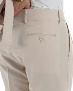 Abito uomo completo doppiopetto rever scialle cintura pantaloni pinces beige BlackSunday AE1246A