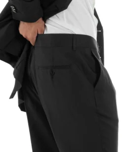 Abito Uomo Doppiopetto Bottoni In Metallo Completo Sartoriale Vestito Elegante Giacca Rever A Lancia Pantaloni Con Pinces Casual Nero GIOSAL-AE1138A