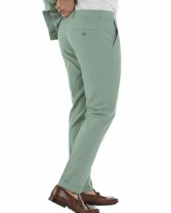 Abito uomo doppiopetto completo viscosa giacca pantaloni elegante verde salvia GIOSAL-AE1207A
