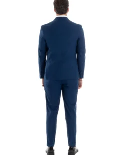 Abito uomo doppiopetto completo viscosa giacca pantaloni elegante blu chiaro GIOSAL-AE1115A