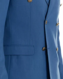 Abito uomo doppiopetto completo giacca pantaloni bottoni metallo blu royal melangiato GIOSAL-AE1204A