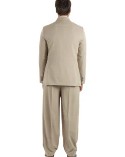 Abito uomo doppiopetto completo giacca pantaloni baggy pinces beige GIOSAL-AE1250A