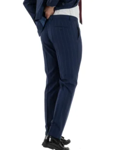 Abito uomo doppiopetto vestito gessato sartoriale rigato sottile blu GIOSAL-AE1241A