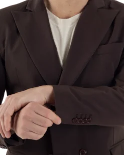 Abito Uomo Doppiopetto Viscosa Relaxed Fit Completo Giacca Rever A Lancia Pantaloni Pinces Fondo Largo Baggy Casual Moro GIOSAL-AE1123A