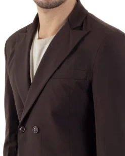 Abito Uomo Doppiopetto Viscosa Relaxed Fit Completo Giacca Rever A Lancia Pantaloni Pinces Fondo Largo Baggy Casual Moro GIOSAL-AE1123A