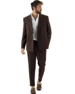 Abito Uomo Doppiopetto Viscosa Classico Sartoriale Marrone AE1201A