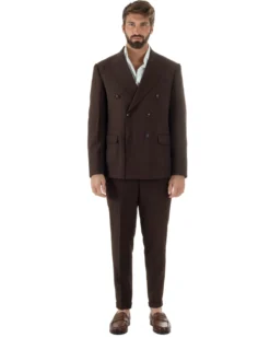 Abito Uomo Doppiopetto Viscosa Classico Sartoriale Marrone AE1201A