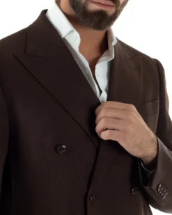 Abito Uomo Doppiopetto Viscosa Classico Sartoriale Marrone AE1201A
