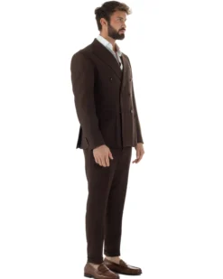 Abito Uomo Doppiopetto Viscosa Classico Sartoriale Marrone AE1201A