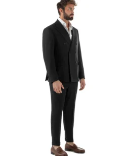 Abito Uomo Doppiopetto Viscosa Classico Sartoriale Nero AE1203A