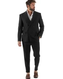 Abito Uomo Doppiopetto Viscosa Classico Sartoriale Nero AE1203A