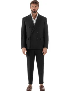 Abito Uomo Doppiopetto Viscosa Classico Sartoriale Nero AE1203A