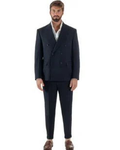 Abito Uomo Doppiopetto Viscosa Classico Sartoriale Blu AE1200A