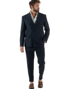 Abito Uomo Doppiopetto Viscosa Classico Sartoriale Blu AE1200A