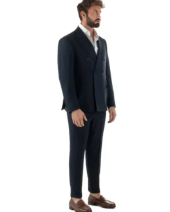 Abito Uomo Doppiopetto Viscosa Classico Sartoriale Blu AE1200A