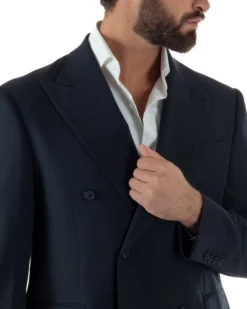 Abito Uomo Doppiopetto Viscosa Classico Sartoriale Blu AE1200A