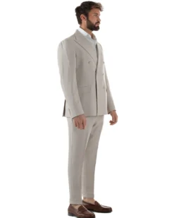 Abito Uomo Doppiopetto Viscosa Classico Sartoriale Beige AE1202A