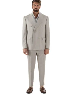 Abito Uomo Doppiopetto Viscosa Classico Sartoriale Beige AE1202A