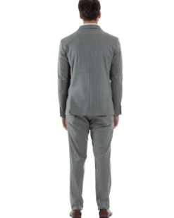 Abito Uomo Monopetto Gessato Sartoriale Rigato Grigio Over-D OC1F2W5A03