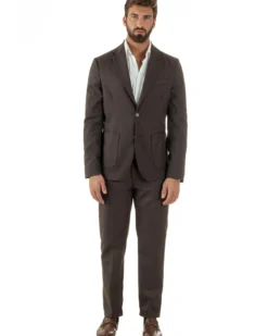 Abito Uomo Monopetto Lana Classico Sartoriale Marrone AE1199A