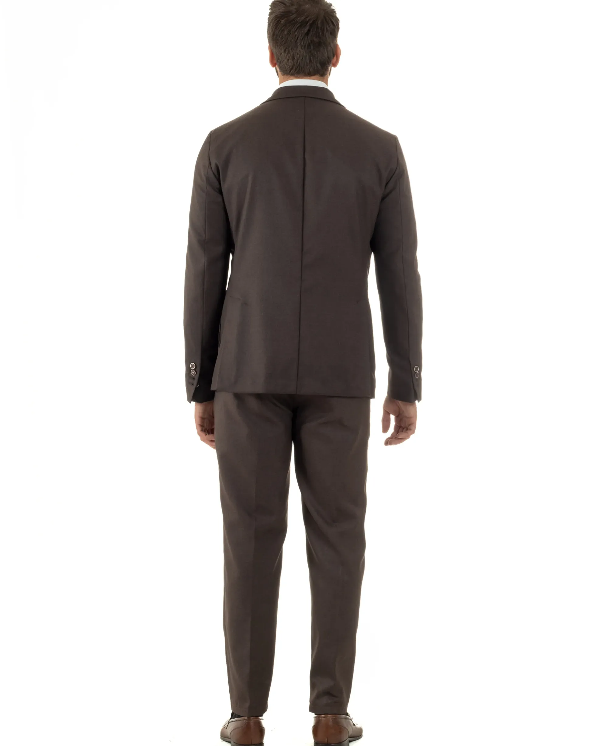 Abito Uomo Monopetto Lana Classico Sartoriale Marrone AE1199A
