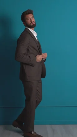 Abito Uomo Monopetto Lana Classico Sartoriale Marrone AE1199A