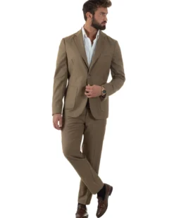 Abito Uomo Monopetto Lana Classico Sartoriale Camel AE1197A