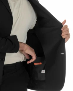 Abito uomo monopetto no stiro completo impermeabile giacca pantaloni nero GIOSAL-AE1238A