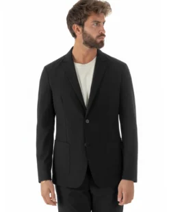 Abito uomo monopetto no stiro completo impermeabile giacca pantaloni nero GIOSAL-AE1238A