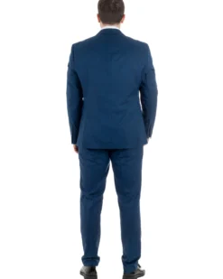 Abito Uomo Monopetto Vestito Viscosa Completo Taglie Comode Blu Melangiato TCAE1007A