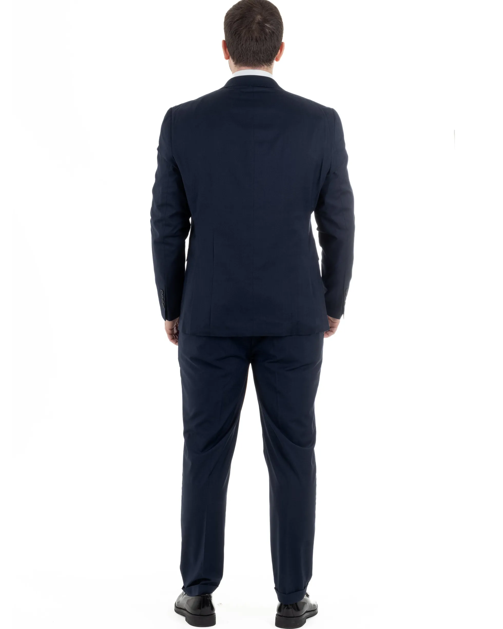 Abito Uomo Monopetto Vestito Viscosa Completo Taglie Comode Blu TCAE1010A