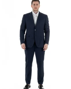 Abito Uomo Monopetto Vestito Viscosa Completo Taglie Comode Blu TCAE1010A