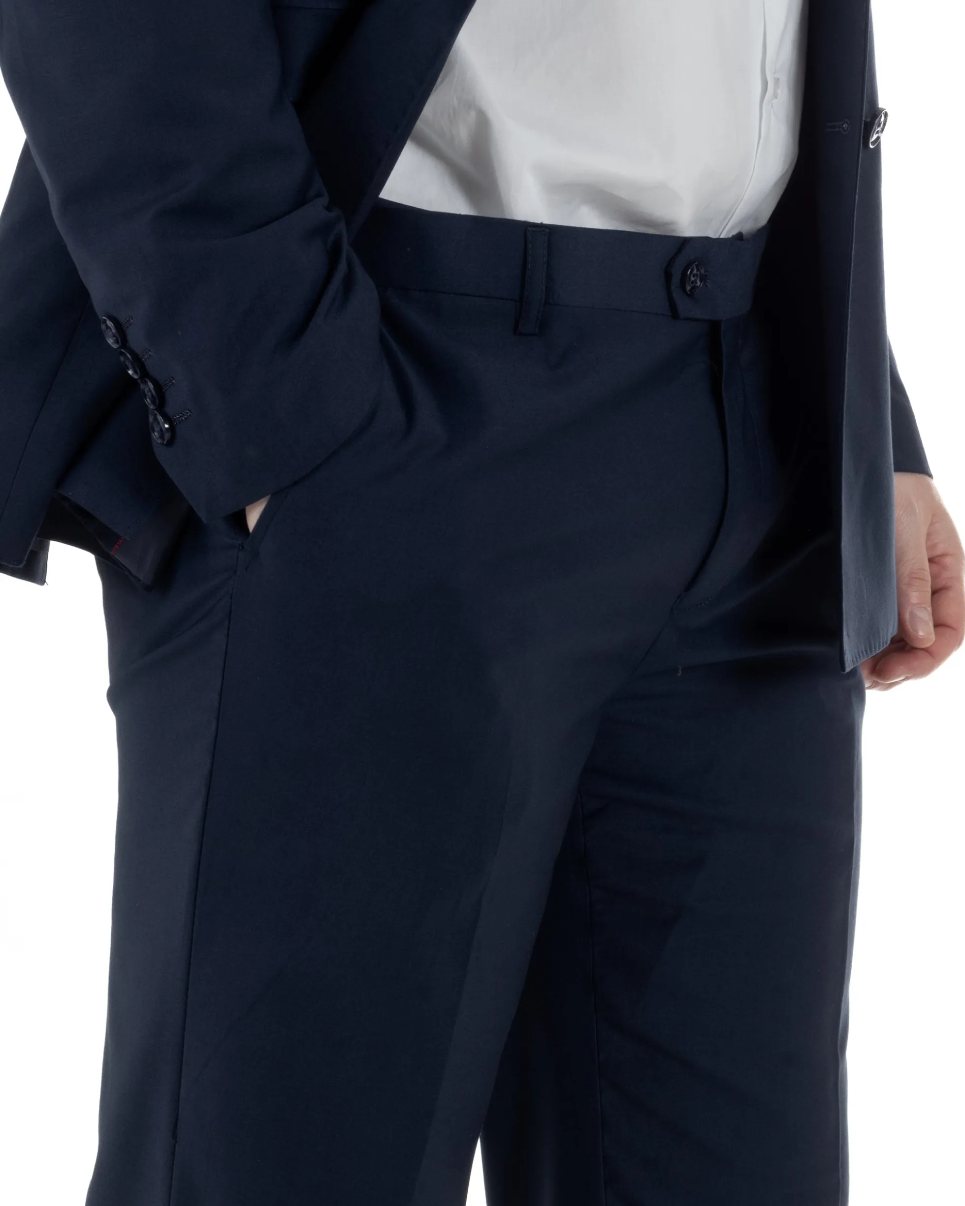 Abito Uomo Monopetto Vestito Viscosa Completo Taglie Comode Blu TCAE1010A