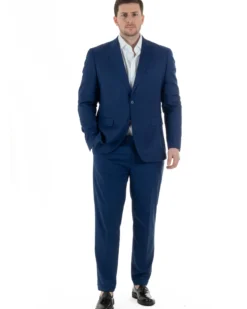 Abito Uomo Monopetto Vestito Viscosa Completo Taglie Comode Blu Chiaro TCAE1009A