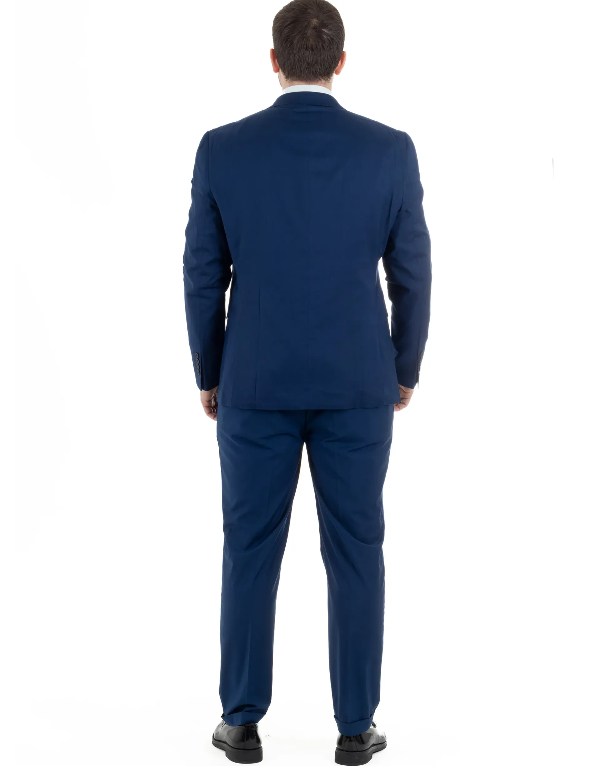 Abito Uomo Monopetto Vestito Viscosa Completo Taglie Comode Blu Chiaro TCAE1009A