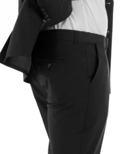 Abito Uomo Monopetto Vestito Viscosa Completo Taglie Comode Nero TCAE1008A