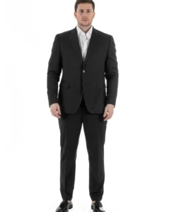 Abito Uomo Monopetto Vestito Viscosa Completo Taglie Comode Nero TCAE1008A