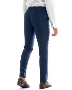 Abito uomo monopetto vestito viscosa completo giacca pantaloni blu melangiato GIOSAL-OU2401A