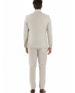 Abito uomo monopetto vestito viscosa completo giacca pantaloni panna GIOSAL-AE1206A