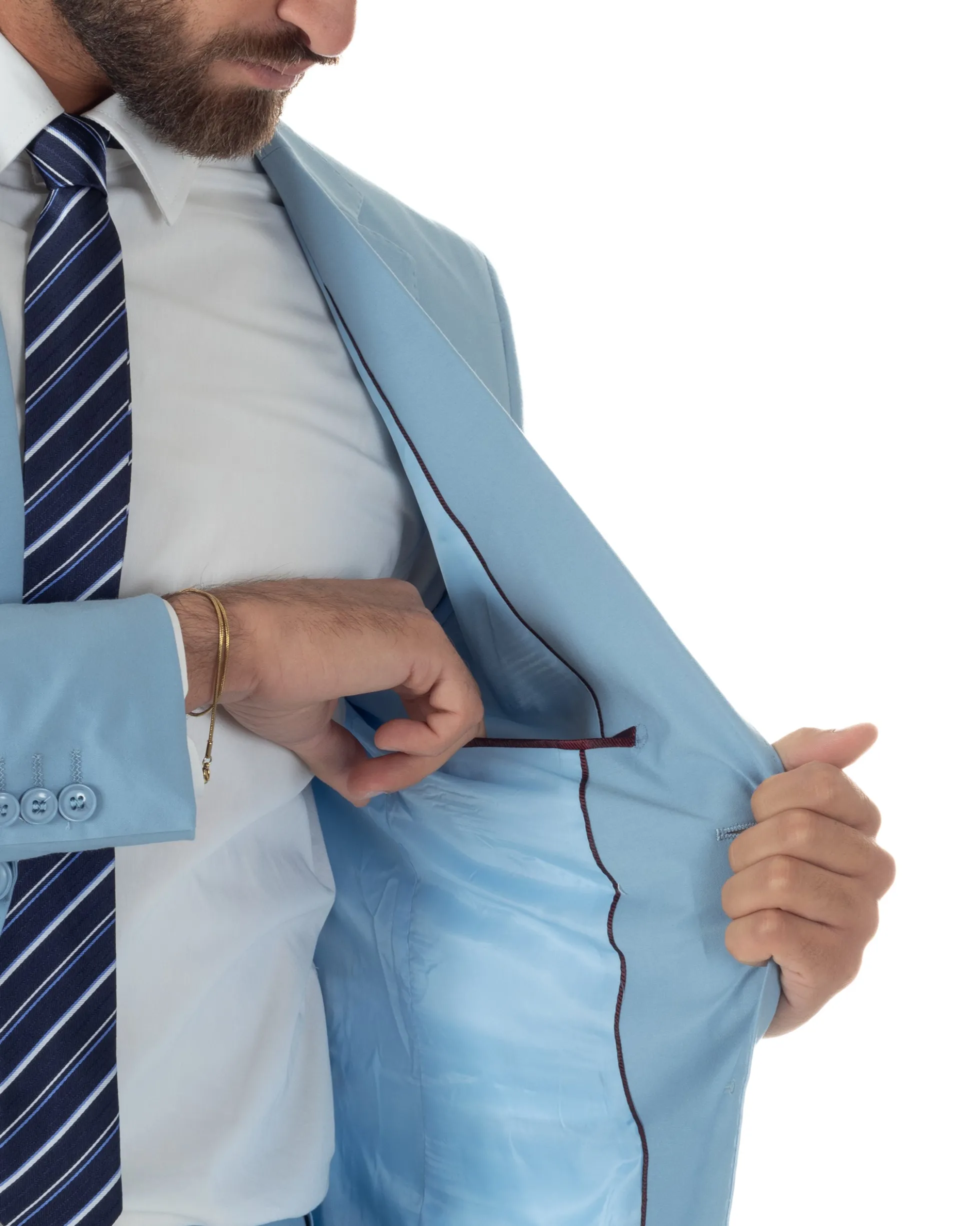Abito uomo monopetto vestito viscosa completo giacca pantaloni polvere GIOSAL-AE1232A