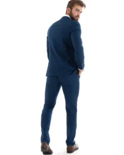 Abito uomo monopetto vestito viscosa completo giacca pantaloni blu chiaro GIOSAL-OU2433A