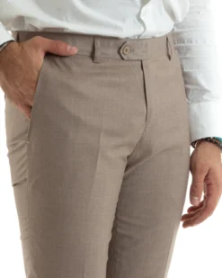 Abito uomo monopetto vestito viscosa completo giacca pantaloni beige GIOSAL-OU2432A