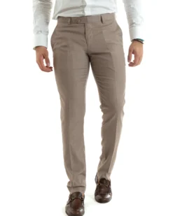Abito uomo monopetto vestito viscosa completo giacca pantaloni beige GIOSAL-OU2432A