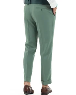 Abito Uomo Monopetto Vestito 3 Pezzi Completo Panciotto Verde Salvia AE1161A
