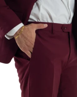 Abito uomo monopetto vestito viscosa completo giacca pantaloni bordeaux GIOSAL-AE1181A