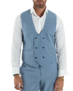 Abito Uomo Monopetto Vestito 3 Pezzi Completo Panciotto Polvere AE1160A