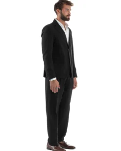 Abito Uomo Monopetto Viscosa Pantaloni Baggy Nero AE1186A