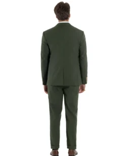 Abito uomo vestito monopetto 3 pezzi panciotto bottoni oro verde militare GIOSAL-AE1226A