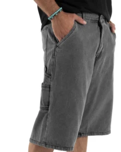 Bermuda Jeans Uomo Carpenter Denim Oversize Nero PC1982A