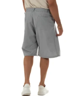 Bermuda pantaloncini uomo baggy fit pinces grigio GIOSAL-PC2062A